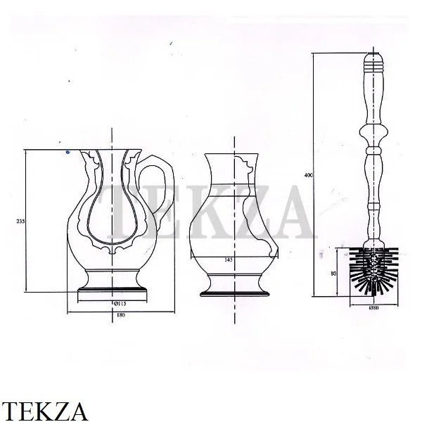 Herbeau Charleston Напольный туалетный ершик кувшин