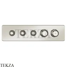 Gessi VENTI20 Термостатический смеситель на 3 потока с кнопками, внешняя часть 65224-149, Finox Brushed Nickel