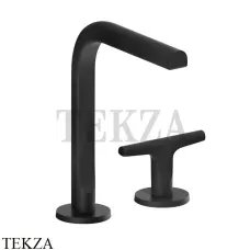 Fantini Sailing Смеситель для раковины 2 отверстия, без донного клапана 67S1J107W, Deep Black PVD