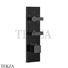 Gessi Rettangolo Wellness Термостат на 5 выходов, внешняя часть 43032-706, Black Metal