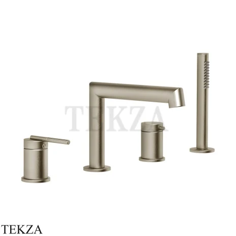 Gessi INGRANAGGIO Смеситель на борт ванны, с гарнитуром 63537-149, Finox Brushed Nickel