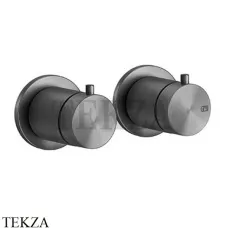Gessi 316 SHOWER Термостат для душа на 3 выхода, внешняя часть 54236-707, Black Metal Brushed