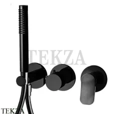 FIMA Carlo Frattini FLO Смеситель для душа с душевым гарнитуром, F3819WX8NS, черный матовый