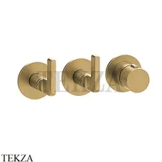 Gessi INCISO SHOWER Термостатический смеситель, 2 потока, внешняя часть 58334-727, Brushed Brass