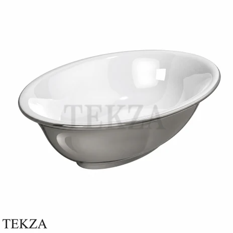 Flaminia Boll раковина накладная 56×40×16 см, белый / платина Metal Platino глянец