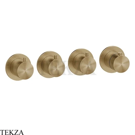 Gessi 316 SHOWER Термостат для душа на 3 выхода, внешняя часть 54336-726, Warm Steel Brushed PVD