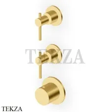 Zucchetti Helm Термостат для душа на 2 потока, внешняя часть ZHL802.XP41, золото brushed