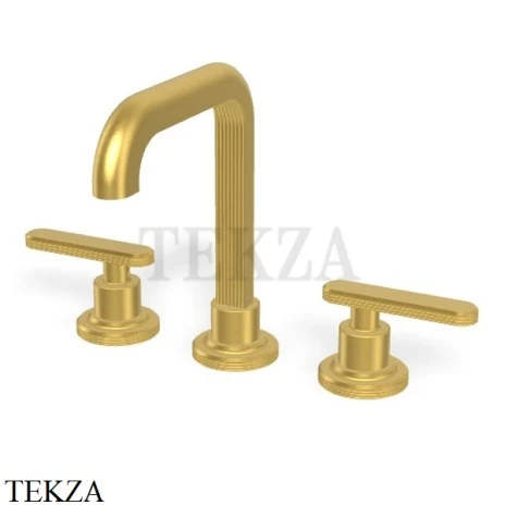 FIMA Carlo Frattini Park Line Смеситель для раковины 3 отв, с донным клапаном F1301OS, Brushed gold