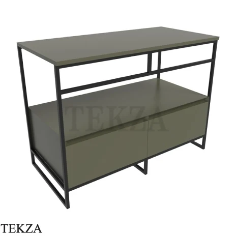 Flaminia Denver консоль напольная 103,5×51×76,5 см, с двумя ящиками и столешницей, зелёный Verde Palude матовый