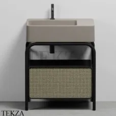 CIELO MARCEL Консоль напольная с ящиком Tinto nero, раковина Avena