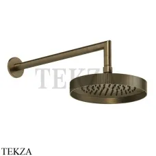 Gessi Inverso RIGATO Верхняя душевая лейка с кронштейном 63548-713, Antique Brass Gessi Inverso RIGATO Верхняя душевая лейка с кронштейном 63548-713, Antique Brass