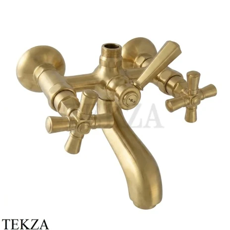 Nicolazzi TEIDE FOUR Смеситель для ванны с душем для стойки 1900OS45, Brushed brass