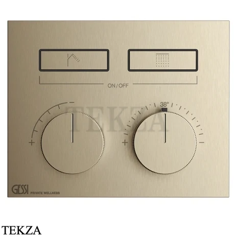 Gessi HI-FI Термостатический смеситель на 2 потока, внешняя часть 63004-149, нерж. сталь Brush / никель Brushed