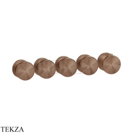 Gessi Origini MATERIC Термостат для душа 4 потока, внешняя часть 66338-708, Copper Brushed