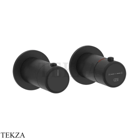 Gessi Goccia Термостат для душа, 3 потока, внешняя часть 33136-299, Matte Black