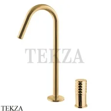 FIMA Carlo Frattini Spillo TECH X Смеситель для раковины, с донным клапаном F3271TNCXOS, Brushed gold