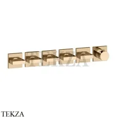 Gessi Rettangolo shower Термостат на 5 потоков, внешняя часть 44340-735, Warm Bronze PVD