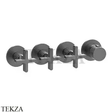 Gessi INCISO SHOWER Термостатический смеситель, 3 потока, внешняя часть 58436-706, Black Metal