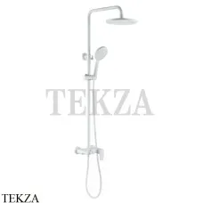 Boheme SPECTRE Стойка для душа со смесителем, излив, верхний душ 458-MW, matt white