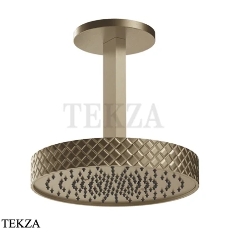 Gessi Pelle Tresse Верхняя лейка с потолочным кронштейном D30,5 см, 78150-149, Finox Brushed Nickel