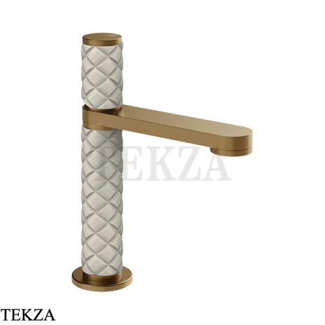 Gessi Pelle Tresse Смеситель для раковины, с донным клапаном 78251-448, Crème/ Deep Bronze Br. PVD