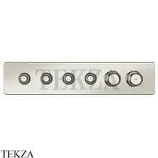 Gessi VENTI20 Термостатический смеситель на 4 потока с кнопками, внешняя часть 65226-149, Finox Brushed Nickel