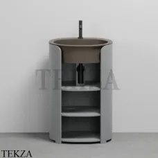CIELO I Catini Tiberino Тумба отдельностоящая CAMTL, с 3-мя полками, слив в стену, Brina-Cacao