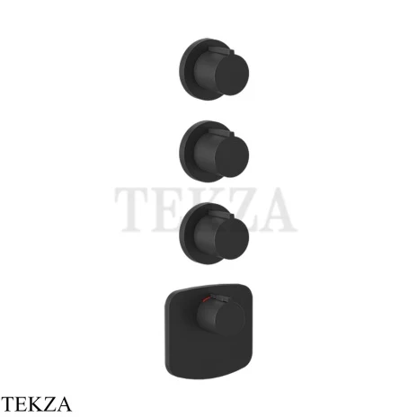 Gessi Ingranaggio-Anello Термостат для душа, 3 потока, внешняя часть 43236-299, Black XL
