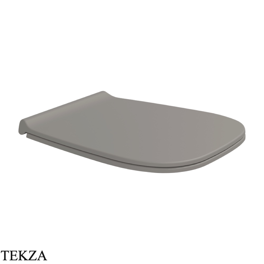 Flaminia Fluo сиденье с крышкой Slim для унитаза, микролифт 48,5×39,7 см, серый Cenere матовый