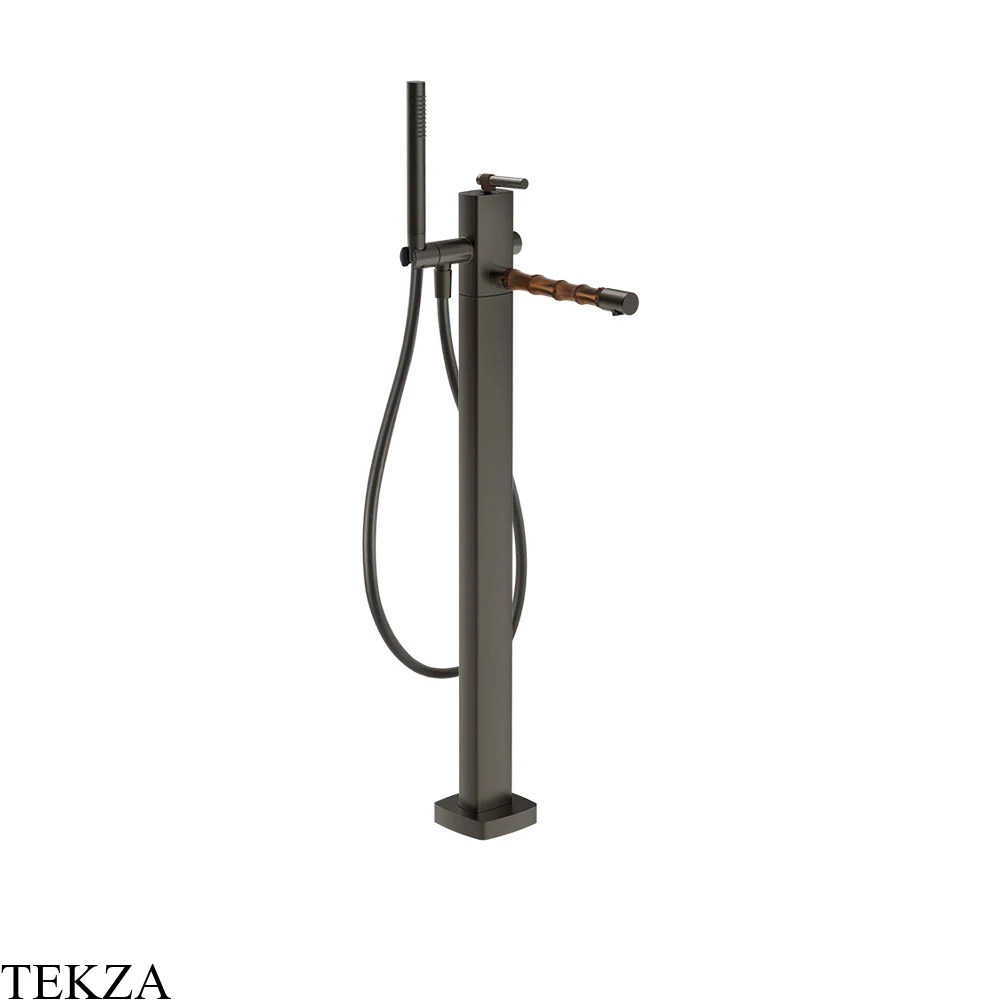 Gessi Jacqueline Смеситель для ванны напольный, с гарнитуром 77028-707, black хром Brush