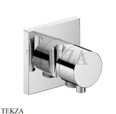 Keuco IXMO Comfort Вентиль запорный с выводом для шланга, держатель, квадрат 59541071202, нержавеющая сталь