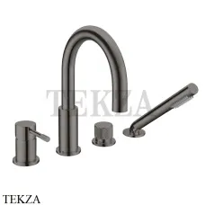 Boheme Uno Смеситель врезной на борт ванны с душевым гарнитуром Uno 460-GM Gun Metall