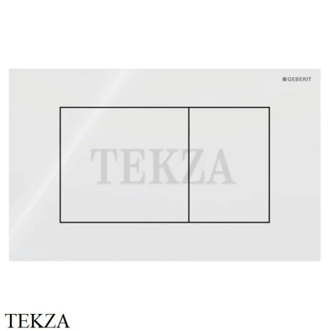 Geberit Sigma40 Клавиша смыва квадратная, стекло 115.629.SI.1, белый глянец