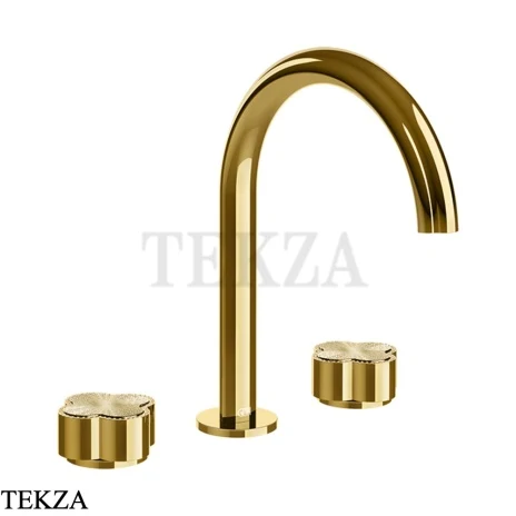 Gessi Ludovica Смеситель для раковины crystals, без гарнитуры 76314-246, золото глянец