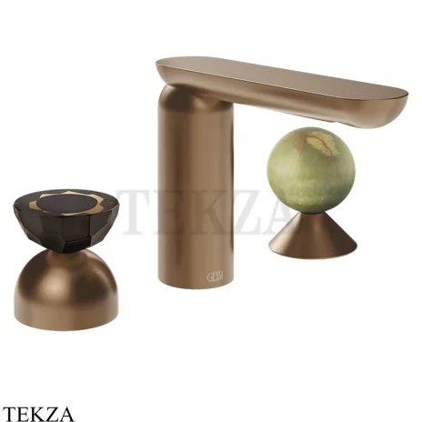 Gessi Perle Смеситель для раковины на 3 отв., без гарнитура 74858-708, медь Brushed