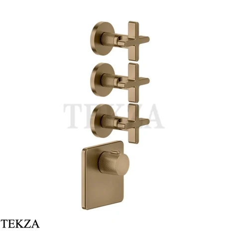 Gessi INCISO WELLNESS Термостат 3 выхода, внешняя часть 58346-791, Deep Bronze Br. PVD