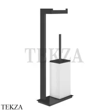 Gessi Rettangolo Стойка напольная с бумагодержателем и ершиком, белый 20933-299, Black XL