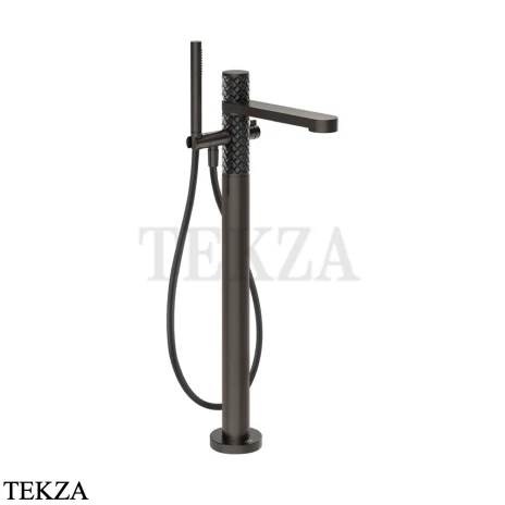 Gessi Pelle Tresse Смеситель для ванны напольный, с гарнитуром, 78228-440, Nero/ Black Metal Br. PVD