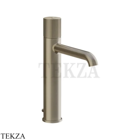 Gessi Habito RIGATO Смеситель для раковины средний, с донным клапаном 70505-149, Finox Brushed Nickel