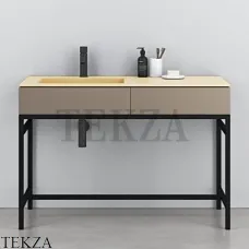 CIELO MILANO Консоль с керамической раковиной и ящиком, Canapa-черный