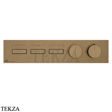 Gessi HI-FI Термостатический смеситель на 3 потока, внешняя часть 63014-791, бронза Deep