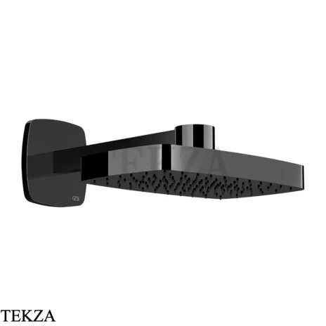 Gessi Jacqueline Верхняя регулируемая лейка с кронштейном 77149-706, black хром глянец