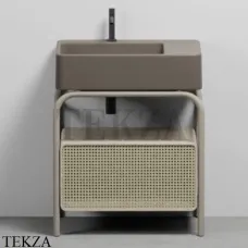 CIELO MARCEL Консоль напольная с ящиком Tinto naturale, раковина Arenaria