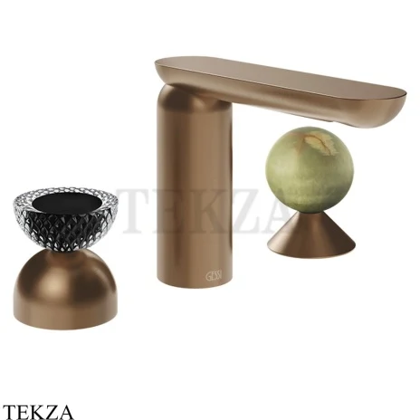 Gessi Perle Смеситель для раковины на 3 отв., без гарнитура 74758-708, медь Brushed