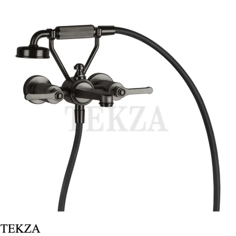 Gessi VENTI20 Смеситель ванна-душ с гарнитуром 65113-707, Black Metal Brushed PVD