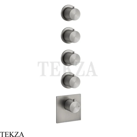 Gessi 316 WELLNESS Термостат 4 выхода, внешняя часть 54508-239, Steel Brushed