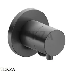 Keuco IXMO Comfort Вентиль запорный с выводом для шланга, круг 59541131101, Хром черный шлифованный