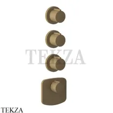 Gessi Ingranaggio-Anello Термостат для душа, 3 потока, внешняя часть 43236-713, Antique Brass Gessi Ingranaggio-Anello Термостат для душа, 3 потока, внешняя часть 43236-713, Antique Brass