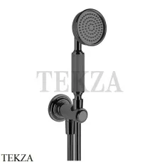 Gessi VENTI20 Душевой комплект с душевой лейкой, шланг, вывод 65123-707, Black Metal Brushed