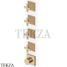 Zucchetti Bellagio Термостат для душа, 4 выхода, внешняя часть ZB1804.P31, brushed british gold PVD